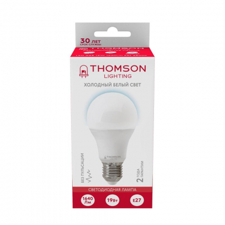 Лампа светодиодная Thomson E27 19W 6500K груша матовая TH-B2349