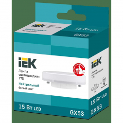 Лампа светодиодная IEK GX53 15W 4000K матовая LLE-T80-15-230-40-GX53