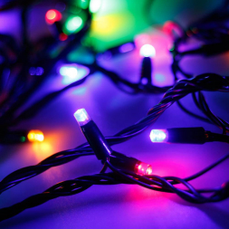 Уличная светодиодная гирлянда Ardecoled нить 230V разноцветный ARD-String-Pro-10000-Black-100Led-Live RGB 025838