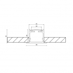 Профиль встраиваемый DesignLed LE.4932-R 010356