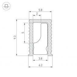 Профиль Arlight SL-Mini-6-H9-2000 Anod Olive Grey 038203