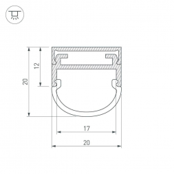 Профиль Arlight ARH-WIDE-B-H20-2000 ANOD 016188