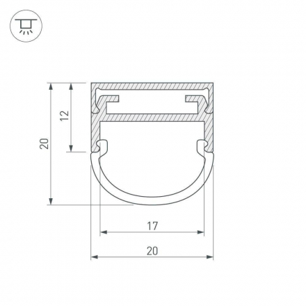 Профиль Arlight ARH-WIDE-B-H20-2000 ANOD 016188