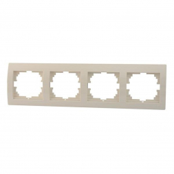 Рамка 4-ая горизонтальная Lezard Deriy кремовая 702-0300-149
