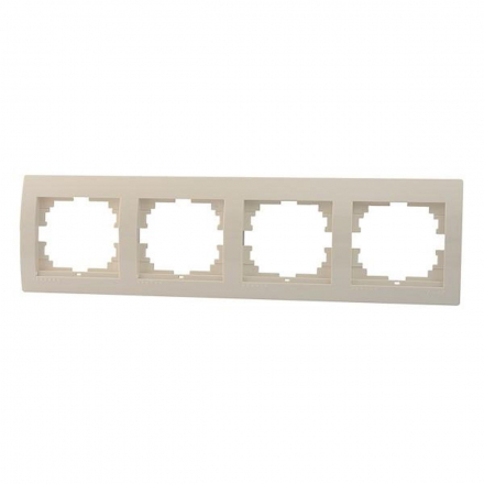 Рамка 4-ая горизонтальная Lezard Deriy кремовая 702-0300-149