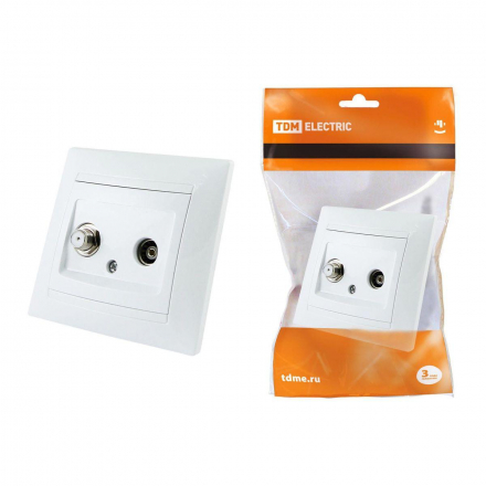 Розетка телевизионная TV/SAT TDM Electric Лама белая SQ1815-0020