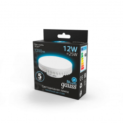 Лампа светодиодная Gauss GX70 12W 4100K матовая 131016212