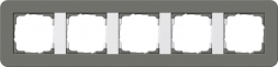 Рамка 5-постовая Gira E3 темно-серый/белый глянцевый 0215413