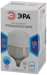 Лампа светодиодная сверхмощная ЭРА E27/E40 120W 4000K матовая LED POWER T160-120W-4000-E27/E40 Б0049103