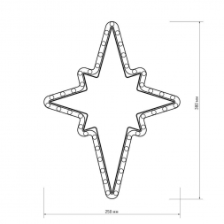 Светодиодная фигура Ardecoled Звездочка ARD-Star-M3-380X250-36Led Warm 025314