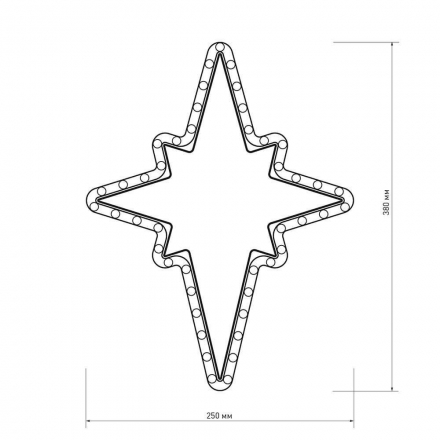 Светодиодная фигура Ardecoled Звездочка ARD-Star-M3-380X250-36Led Warm 025314
