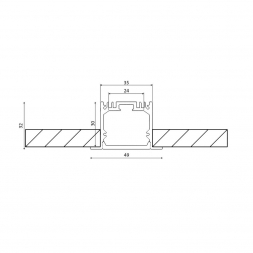 Профиль встраиваемый DesignLed LE.4932-W-R 010357