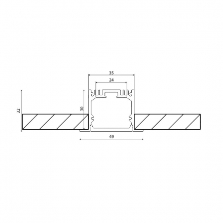Профиль встраиваемый DesignLed LE.4932-W-R 010357