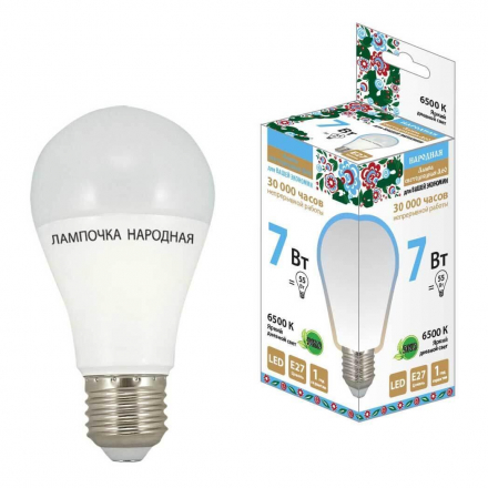 Лампа светодиодная TDM Electric Народная E27 7W 6500K матовая SQ0340-0118