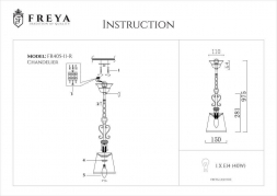 Подвесной светильник Freya Driana FR2405-PL-01-BZ