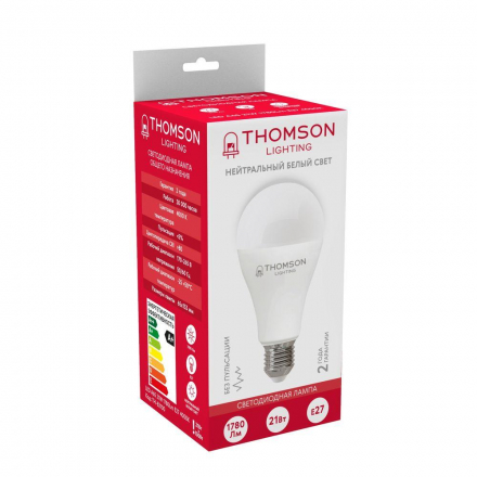 Лампа светодиодная Thomson E27 21W 4000K груша матовая TH-B2100