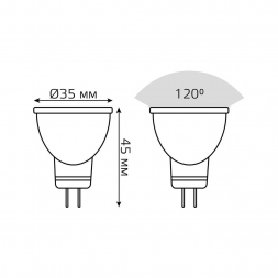Лампа светодиодная Gauss GU4 3W 6500K матовая 132517303
