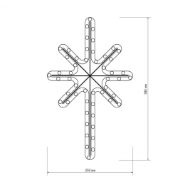 Светодиодная фигура Ardecoled Звездочка ARD-Star-M2-380X250-36Led Warm 025313