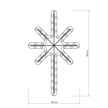 Светодиодная фигура Ardecoled Звездочка ARD-Star-M2-380X250-36Led Warm 025313