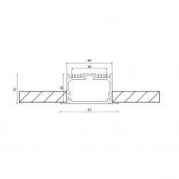 Профиль встраиваемый DesignLed LE.6332-R 010358