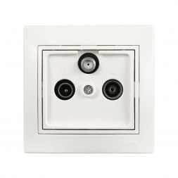 Розетка ТВ оконечная + спутник. Lezard Mira белая с бел. вст. 701-0202-135