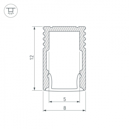 Профиль Arlight SL-Mini-8-H12-2000 Black 037106