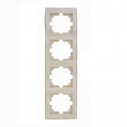 Рамка 4-ая вертикальная Lezard Rain кремовая 703-0303-154