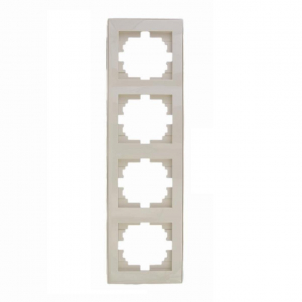 Рамка 4-ая вертикальная Lezard Rain кремовая 703-0303-154