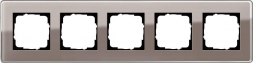 Рамка 5-постовая Gira Esprit C дымчатое стекло 0215522