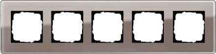Рамка 5-постовая Gira Esprit C дымчатое стекло 0215522