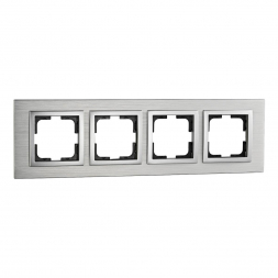 Рамка 4-постовая Mono Electric Style Aluminium серебро 107-800000-163