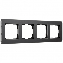 Рамка Werkel Platinum на 4 поста черный алюминий W0042608 4690389184512