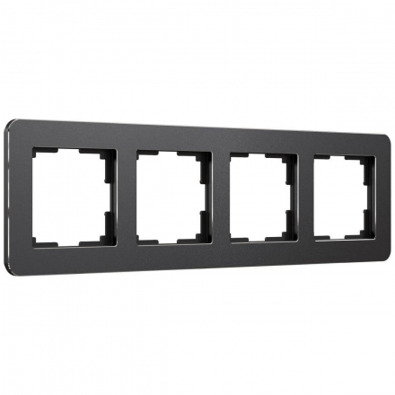 Рамка Werkel Platinum на 4 поста черный алюминий W0042608 4690389184512