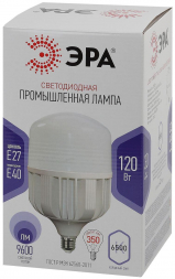 Лампа светодиодная сверхмощная ЭРА E27/E40 120W 6500K матовая LED POWER T160-120W-6500-E27/E40 Б0049104