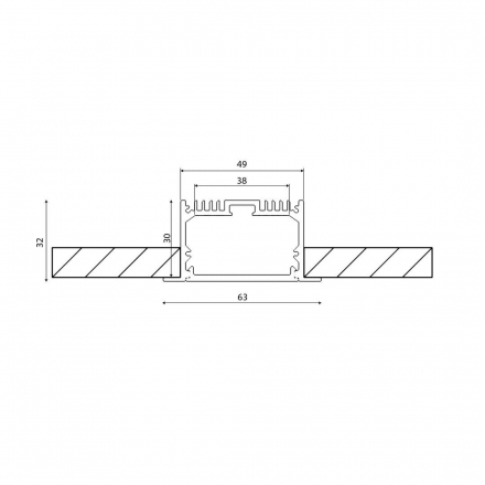 Профиль встраиваемый DesignLed LE.6332-W-R 010359